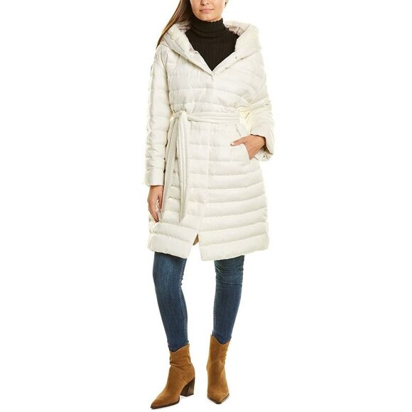 Herno Womens  Cashmere & Silk-Blend Parka, White - Picture 3 of 4